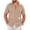 #0209-Khaki, variant on Qiyinn Men's Fashion Summer Shirts Collar Neck Solid Color Tops Short Sleeve Blouses