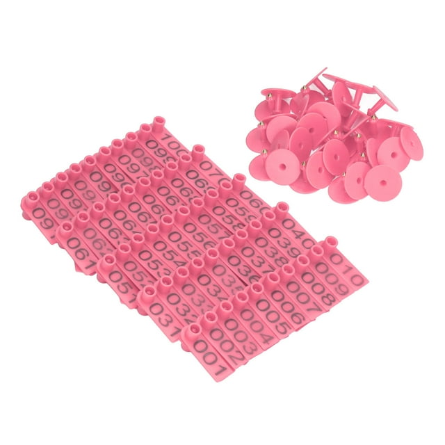 Ear Tags, 100 Sets Flexible Livestock Identification Card Weather Resistant For Pig Pink