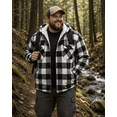 thumbnail image 5 of TrailCrest Men's Warm Sherpa Lined Hoodie Fleece Shirt Jacket, Classic Zip Up Buffalo Plaid, White Plaid, XL, 5 of 6