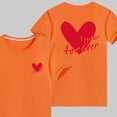 thumbnail image 5 of WREESH Family Matching T-Shirts for Women Comfortable Crew Neck Short Sleeve Tops with Heart Prints for Family Outings Orange, 5 of 5