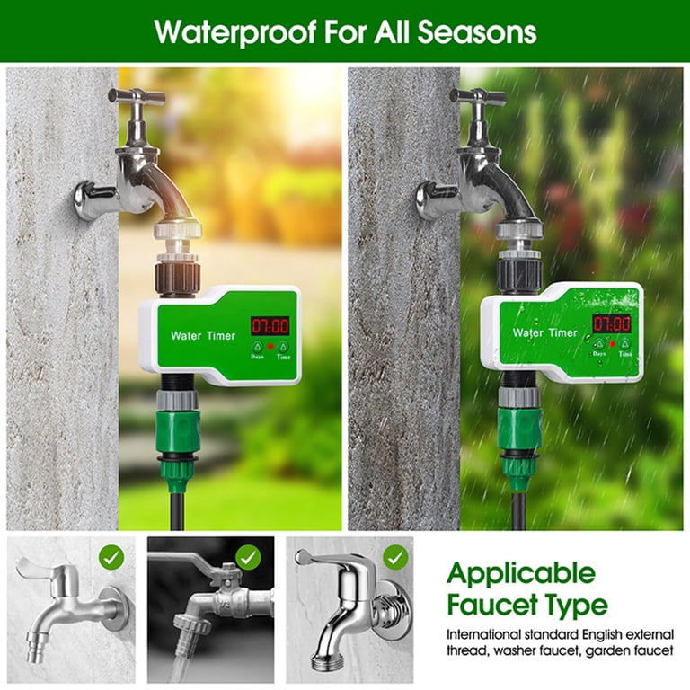 Garden Water Timer Manual Automatic Digital & Water Timer Kit For Taps ...