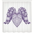 thumbnail image 3 of Ambesonne Wings Print Shower Curtain, Heart Botany Ornate, 69"Wx84"L, Dark Purple and Pale Mauve, 3 of 3