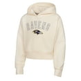 thumbnail image 2 of Girls Youth Outerstuff Cream Baltimore Ravens Oversized Cropped Blitz Hoodie, 2 of 3