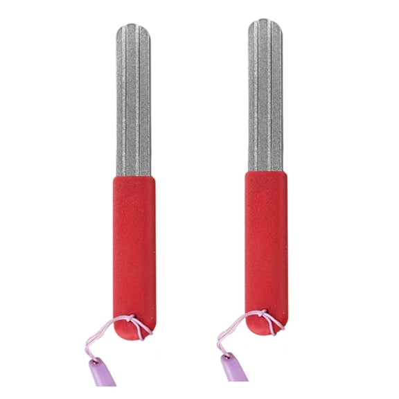 2Pcs Portable Fishing Hook Sharpener Double Sided Grit Fishing Hook Grinding Stone with Lanyard