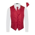 thumbnail image 2 of Men's Premium Vertical Lines Tone on Tone Stripes Vest - NeckTie – Bow Tie - Pocket Square 4 Piece Set for Suits & Tuxedos-Many Colors, 2 of 4