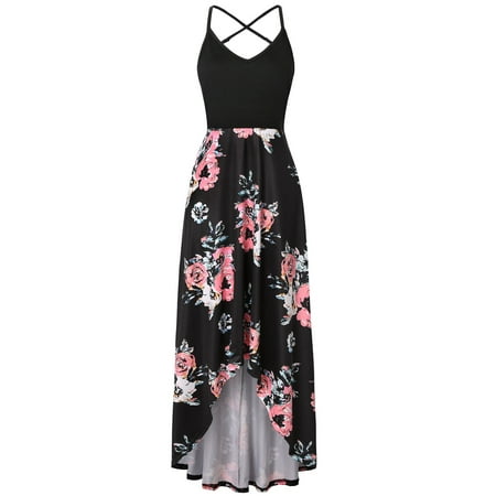 

cllios Women s Fashion Casual Sexy Sleeveless Backless Printed Halter Mid Calf Dresses for women 2023