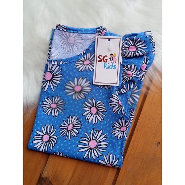 Blusa Infantil Manga Fruncida Estampada Deng Xun unisex
