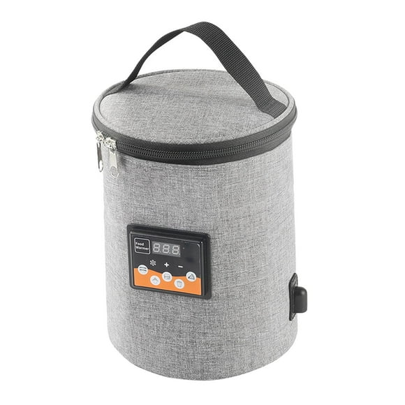 Portable Milk Bottle Warmer Baby Bottle Bag for Camping Travel Car Gray
