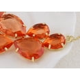thumbnail image 2 of Stunning Orange Crystal Teardrop Cluster Chunky Statement Bib Pendant Necklace For Woman, Orange, 2 of 6