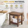 thumbnail image 4 of SERWALL HDPE Shower Bench for Inside Shower, Waterproof Shower Stool with Handles- Brown, 4 of 10