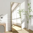 thumbnail image 5 of GLSLAND Full Length Mirror 63"x20" Large Body Floor Mirrors Standing Hanging or Leaning,Gold, 5 of 7