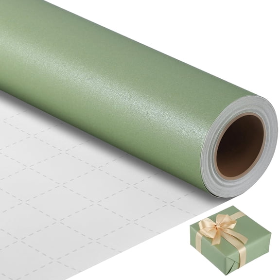 Green Wrapping Paper Roll 17 In X 39 Ft Sage Green Wrapping Paper Gift Wrap for Baby Shower, Wedding, Birthday, Easter Gifts, Holiday