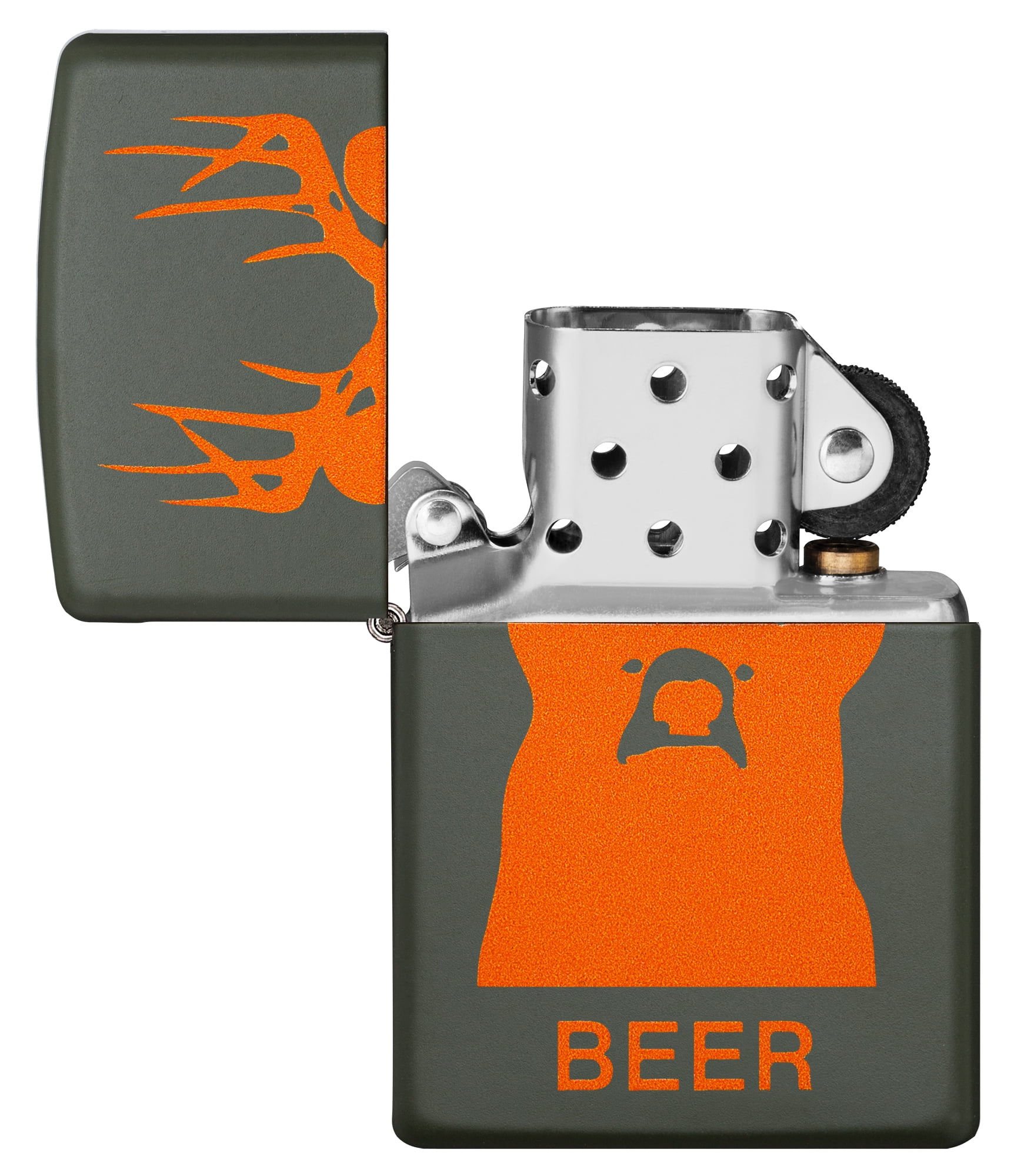Zippo Green Beer Bear Windproof Pocket Lighter