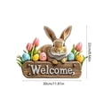 thumbnail image 3 of HuiXinOu Easter Bunny 2D Flat Wooden Wall Hanging Sign Welcome Door Decor Spring Holiday Porch Front Door Indoor Decoration, 3 of 6