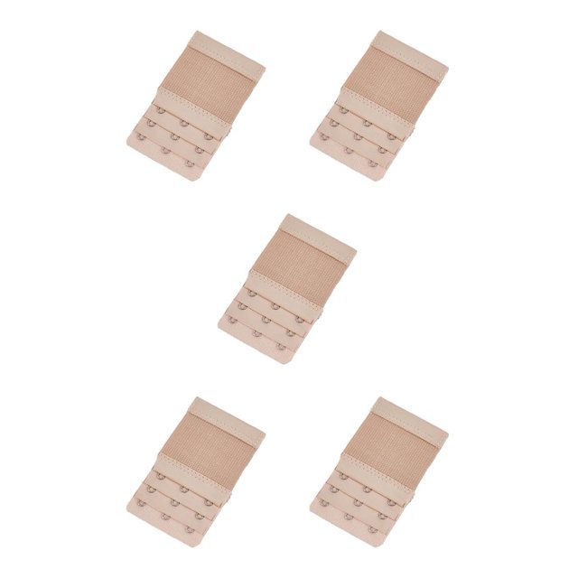Baohd Extension Strap Bra Extender Buckle 3 Rows 3 Hooks Women Multicolor Lengthened Band Lingerie Replacement Intimates deep flesh 5Set