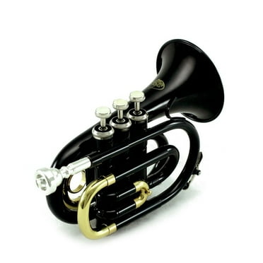 Sky Black Bb Pocket Trumpet with Case, Cloth, Gloves and Valve Oil