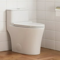 Symmetry 10 in. Rough In Size 1-Piece 1.28 GPF Single Flush Elongated Toilet in White, Soft Closed Seat Included