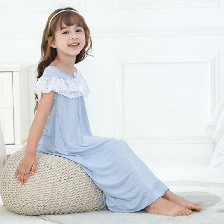 Princess Children Girl Sleeveless Nightgown Dress Sleep Dress Modal  Nightwear