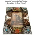 thumbnail image 3 of Urbalabs Cowboy Longhorn and Teal Stone Western Decor Picture Frame 4 x 6 Country Gifts Farmhouse Picture Frames Photo Frame Wall Hanging or Standing 4x6 Elaborate, 3 of 7