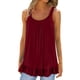 thumbnail image 1 of Playeras,Blusas y Tops,Ropa para Mujer Damas Camisetas Camisetas sin mangas de verano para mujer, blusas plisadas fluidas sin mangas con tirantes finos de ajuste holgado (Wine, L), 1 of 6