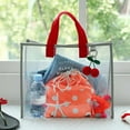 thumbnail image 5 of Clear Bag for Stadium Events Approved Waterproof PVC Large Transparent Tote Bag for Gym Concert Sports Festivals Red, 5 of 6