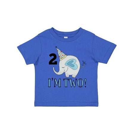 

Inktastic 2nd Birthday 2 Year Old Elephant Boys or Girls Toddler T-Shirt