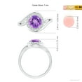thumbnail image 4 of ANGARA Natural 1.15 Ct. Amethyst with Diamond Halo Engagement Ring in 14K White Gold for Women (Ring Size: 3), 4 of 9