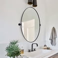 thumbnail image 6 of Open Box Moon Mirror Modern 22x30In Oval Wall Mounted Mirror, Matte Black, 6 of 7