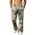 thumbnail image 3 of Hsovts Men's Sweatpants Casual Loose Straight Leg Drawstring Running Baggy Sweatpants Workout Pant with Pockets Army Green 3XL, 3 of 8
