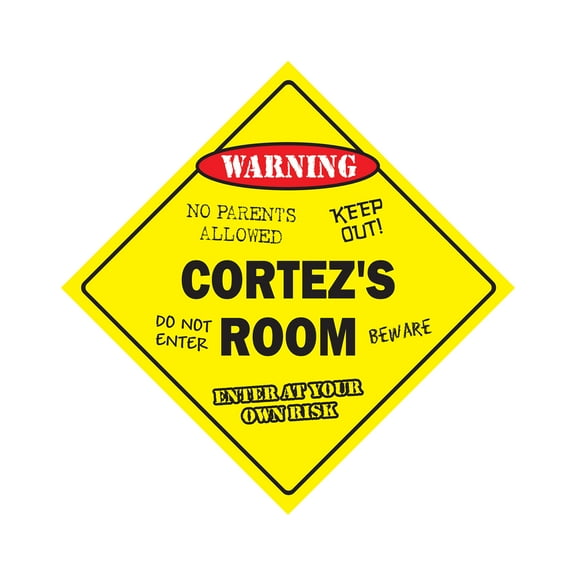 Cortez's Room Sign Crossing Zone Xing | Indoor/Outdoor | 20" Tall kids bedroom decor door children's name boy girl
