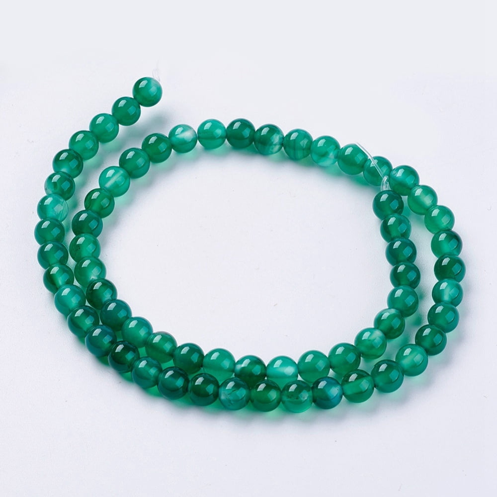 Natural Green Onyx Agate Beads Strands Dyed Heated Round Green 6mm Hole: 1mm 62pcs/strand 14.8 inch