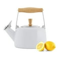 thumbnail image 6 of Chantal Enamel on Steel Sven Teakettle with Natural Wood, 1.4 quarts (Glossy White), 6 of 7
