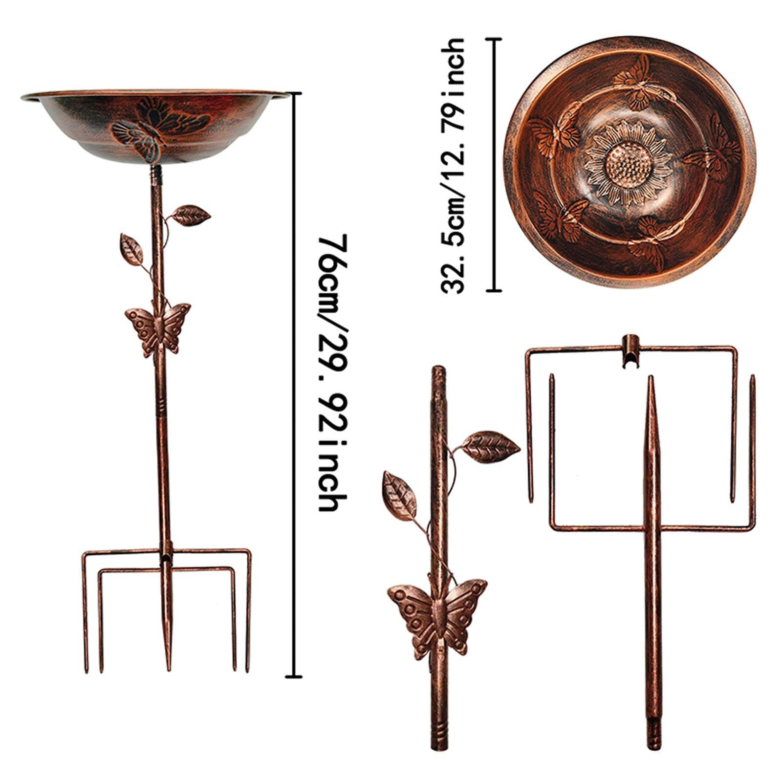 FYHALE Bird Bath Standing, Metal Bird Bath for Outdoor Garden, Bird Bath, Feeding Bowl, Wild Birds, Water Point, Standing, Bird Bath, Large, Frost-Proof, Winterproof, Bird Bath Clearance