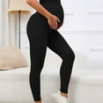 thumbnail image 4 of DeHolifer Leggings for Women Maternity Workout Over The Belly Pregnancy Yoga Pants with Pockets Soft Activewear Work Pants Black M, 4 of 8