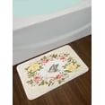 thumbnail image 2 of Rose Bath Mat, Vintage Wreath of Romantic Rose Blossoms with a Butterfly in the Middle Floriculture, Plush Bathroom Decor Mat with Non Slip Backing, 29.5" X 17.5", Multicolor, by Ambesonne, 2 of 2