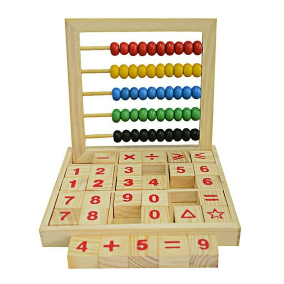 Lubelski Wooden Abacus Children Counting Number Alphabet Letter Blocks Educational Toy