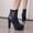 Blue, variant on Platform Booties Round Toe Chunky High Heels Ankle Boots For Women