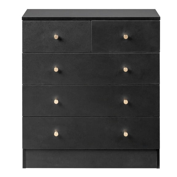 Winado Dresser Chests with 5 Drawers, Wood Chest of Drawers, Dressers Organizer for Bedroom, Living Room,Hallway, Black