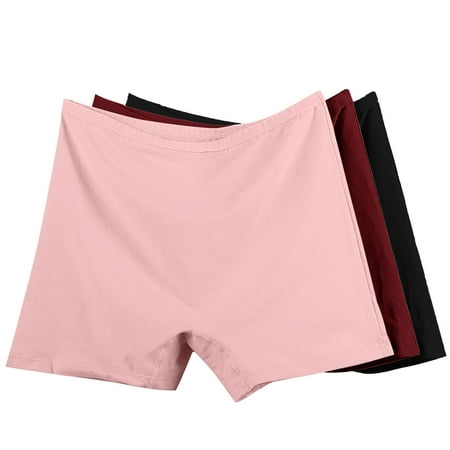 3 Pack Women s Boy Short Panties Plus Size Underwear Cotton High Waisted Leak Proof Panties  XL-6XL