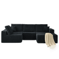thumbnail image 2 of Spaco 139.3" Modular Sectional Sofa, Boneless Couch, Cloud Couch with Ottoman & 2 Pillows, Perfect for Living Room and Bedroom, Black, 2 of 12