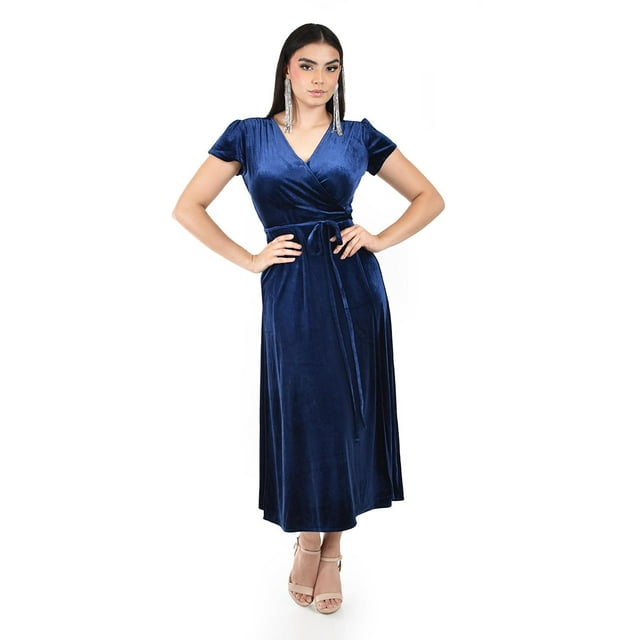 Vestido envolvente de terciopelo Roman Fashion /Juvenil, 3836 (Azul marino) azul marino CH