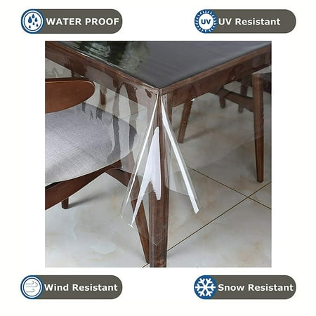 

Kitchen Decor and Supplies Cover Clear Pad Tablecloth Transparent Table Mat Desk Protector Kitchen Dining & Bar