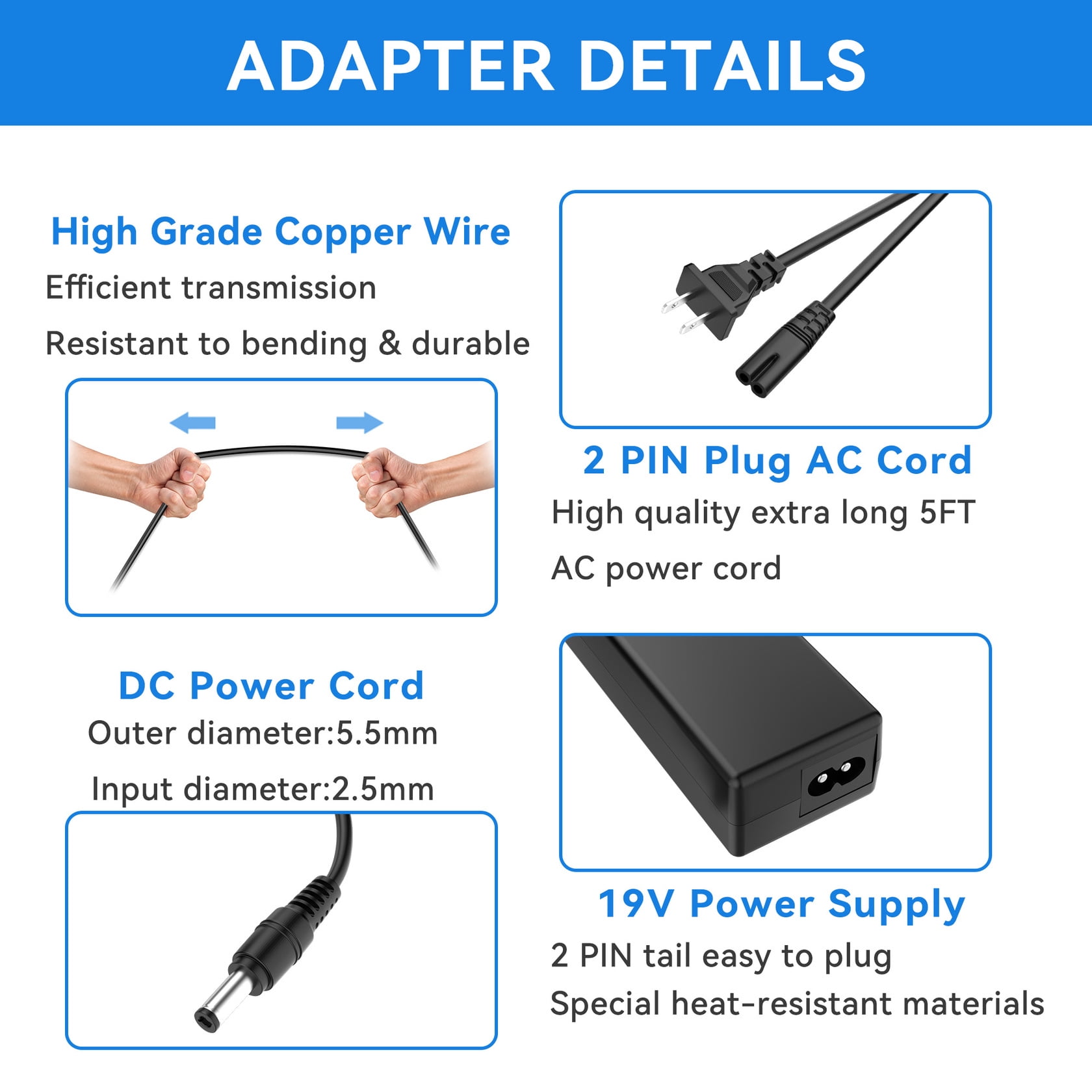 XMHEIRD AC Adapter For Anker Nebula Mars Lite Projector D2311 D2321 Power Supply Charger