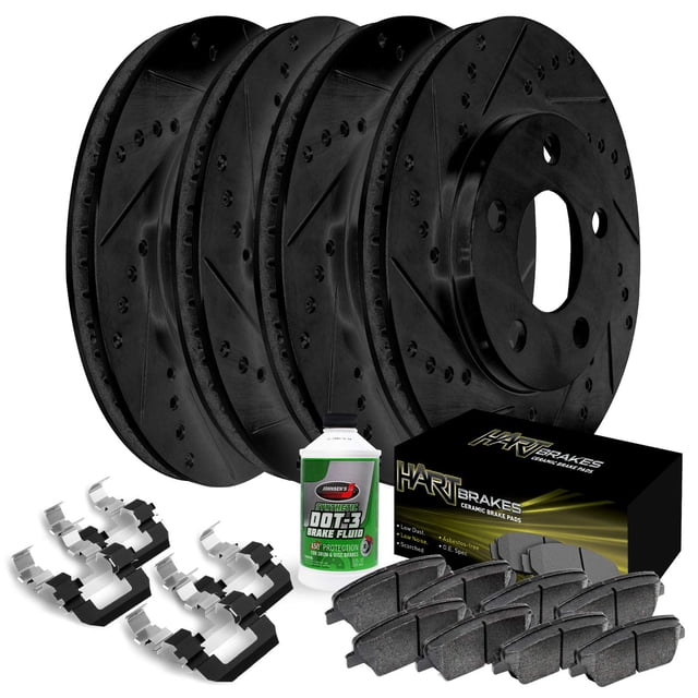 Hart Brakes Front And Rear Brakes And Rotors| Front And Rear Ceramic Brake Pads And Rotors Kit