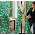 thumbnail image 5 of Soimoi Green Cotton Poplin Fabric Flower & Leaves Watercolor Print Fabric by the Yard 56 Inch Wide, 5 of 7