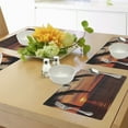 thumbnail image 4 of Ambesonne Exotic Place Mats Set of 4, Sunrise on Sea and Palms, Standard Size, Orange Yellow, 4 of 6