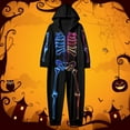 thumbnail image 2 of KHONTS Halloween Family Matching Onesies Pajamas Skeleton Printed Bodysuit Sets Hooded Jumpsuit Funny Loungewear for Adult and Kids Kids 8T, 2 of 4