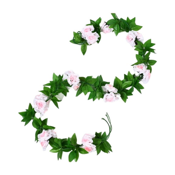 Guozer 7.87Ft Artificial Flower Garland With Roses Fake Rose Flower Garland Floral Vines For Wedding Home Party Table Runner Decor Artificial Flower Vines Fake Silk