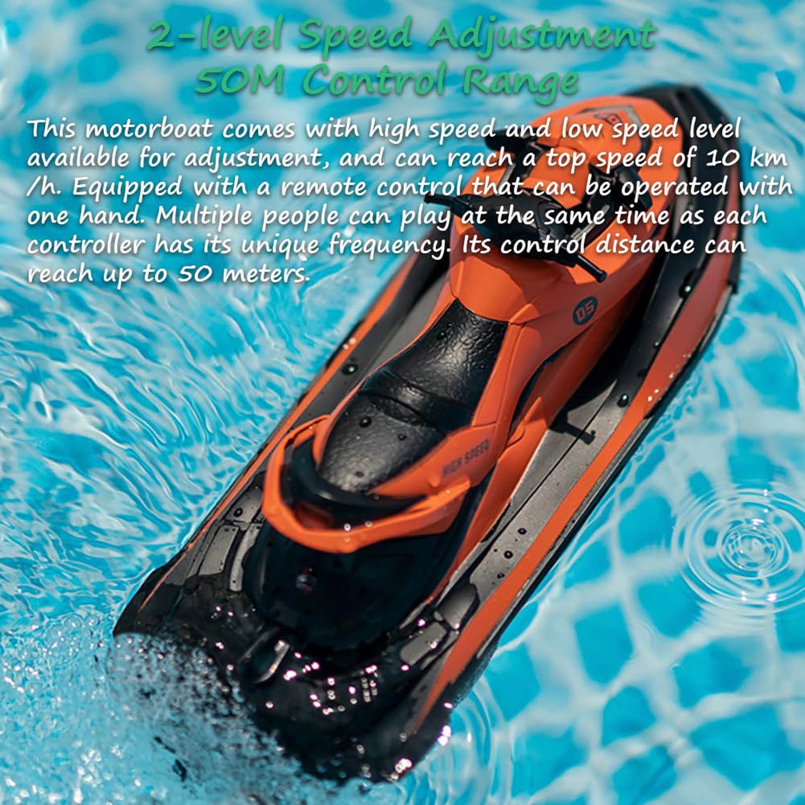FANSHAYTTT Remote Control Je T Ski With Driver High Speed 2.4G Hz RC Motorboat Water Toy Du Al Propellers Motorboat Model Toy Sh I P Toy With Control Range Remote Controlled Motorboat Fast Cars for