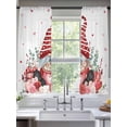 thumbnail image 2 of Valentines Day Gnomes Sheer Curtains 63 Inch Length 2 Panels Set Window Treatments, Red Love Heart Eucalyptus Leaves Rod Pocket Semi Curtains for Living Room/Bedroom/Kitchen Décor, 104"W x 63"L, 2 of 7